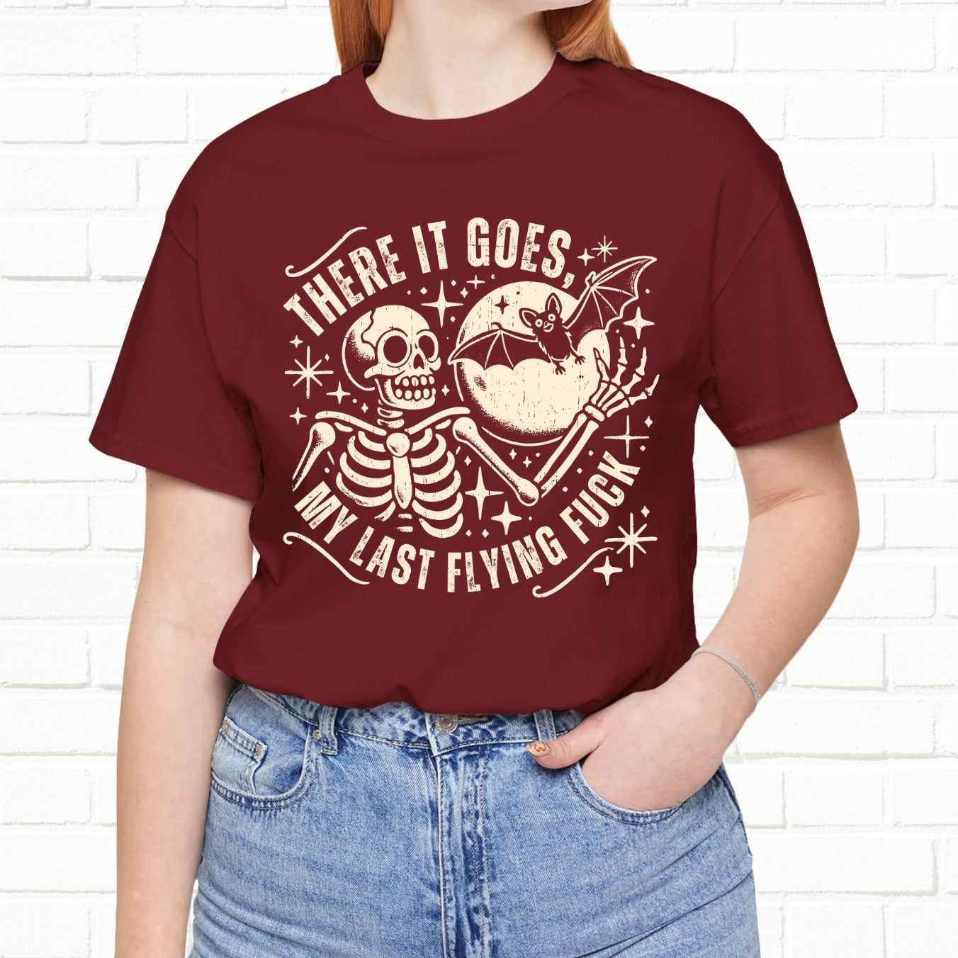 There It Goes My Last Flying Funny Skeleton Unisex T-Shirt