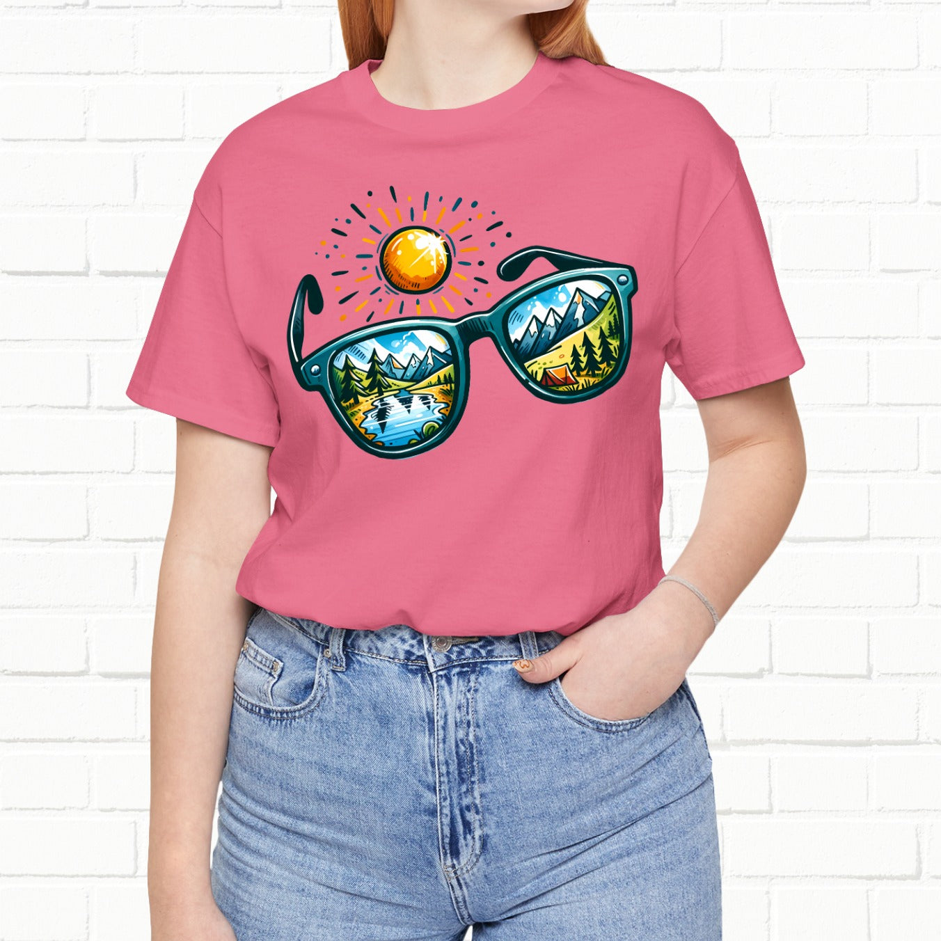 Outdoors Sunglass Colorful Art Unisex Hiking T-Shirt