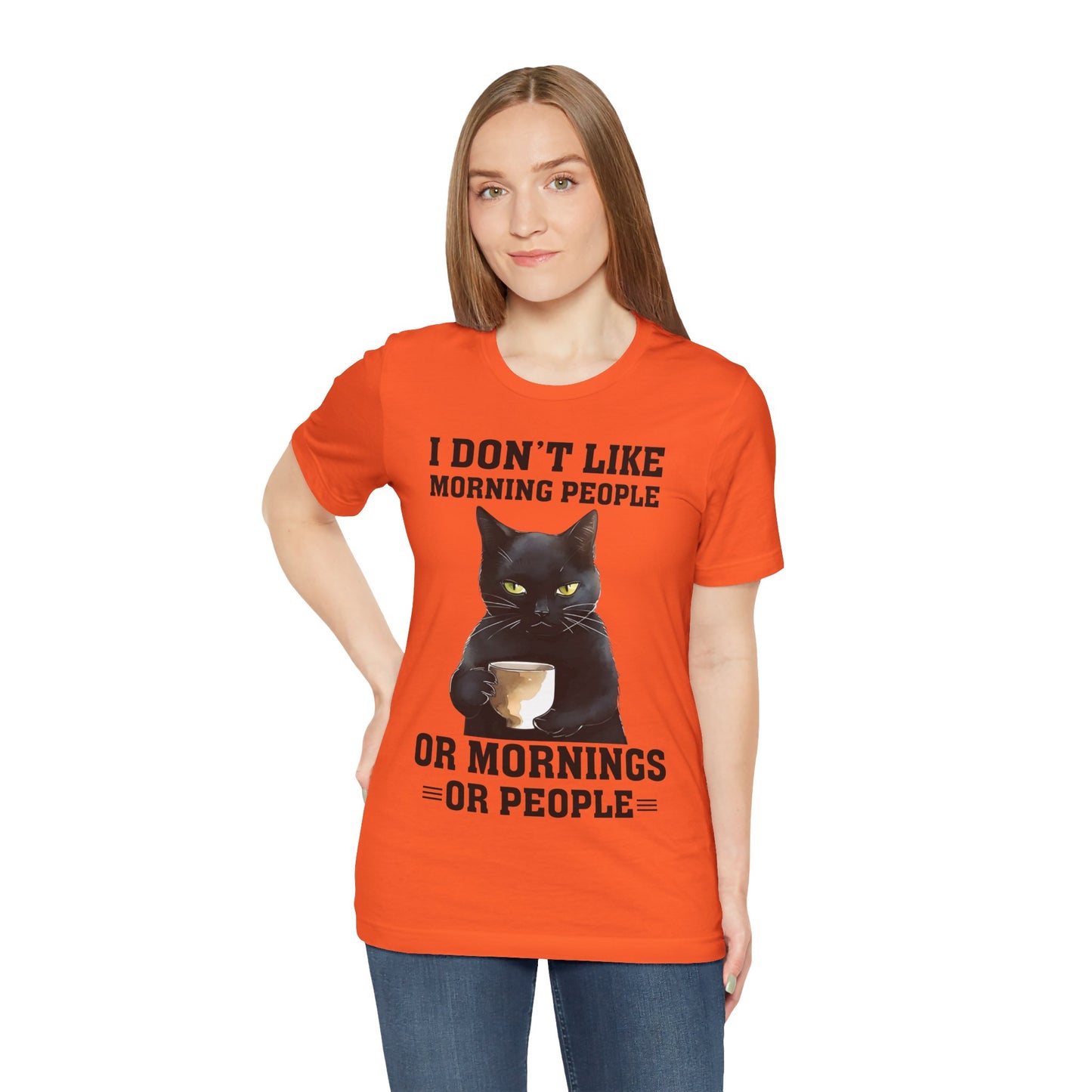 I Don't Like Morning People Or Mornings Or People Grumpy Cat Funny Unisex T-shirt