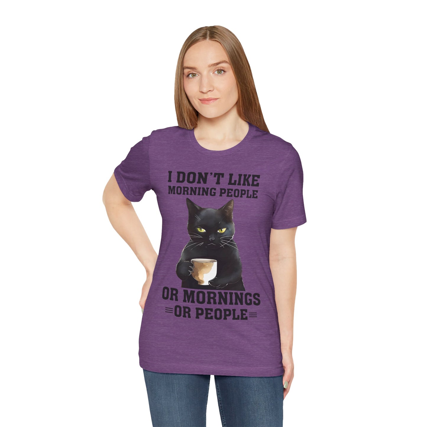 I Don't Like Morning People Or Mornings Or People Grumpy Cat Funny Unisex T-shirt