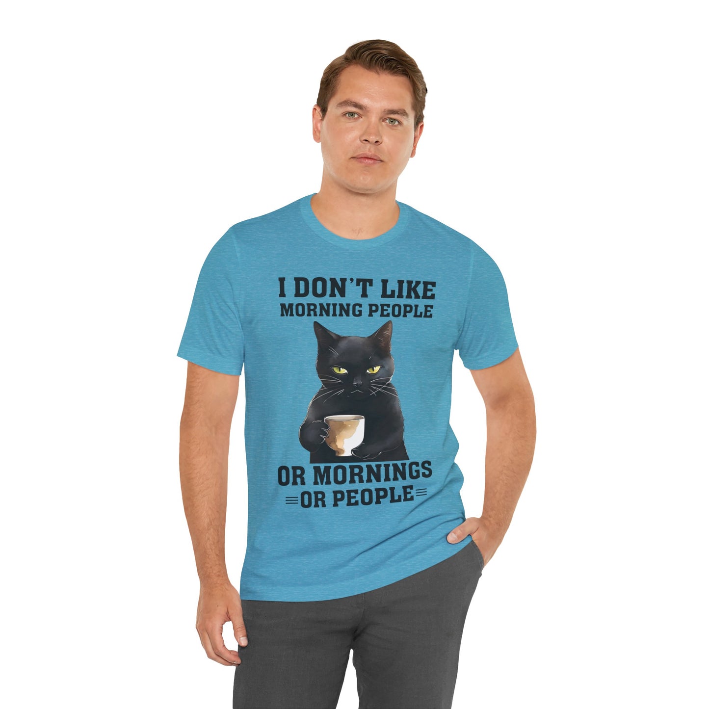 I Don't Like Morning People Or Mornings Or People Grumpy Cat Funny Unisex T-shirt