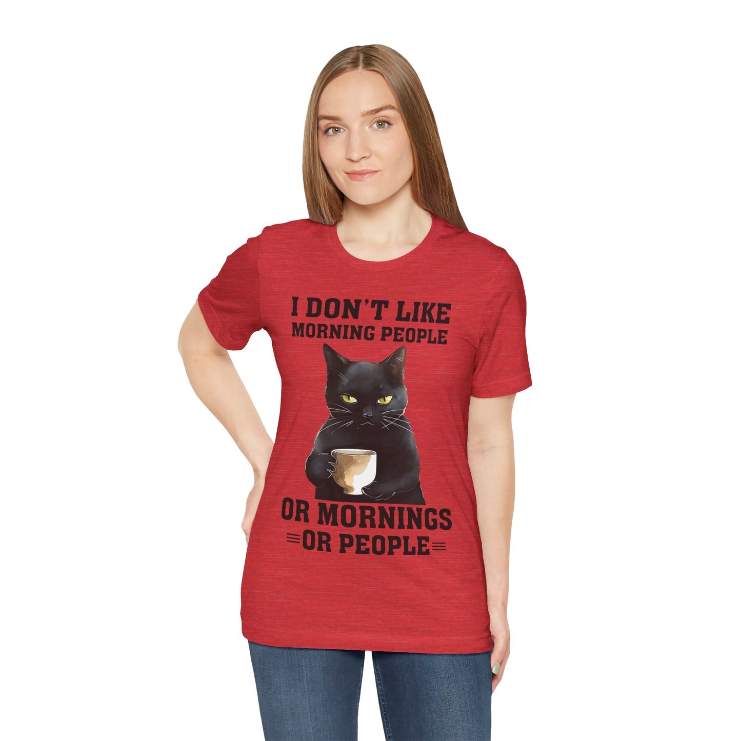 I Don't Like Morning People Or Mornings Or People Grumpy Cat Funny Unisex T-shirt