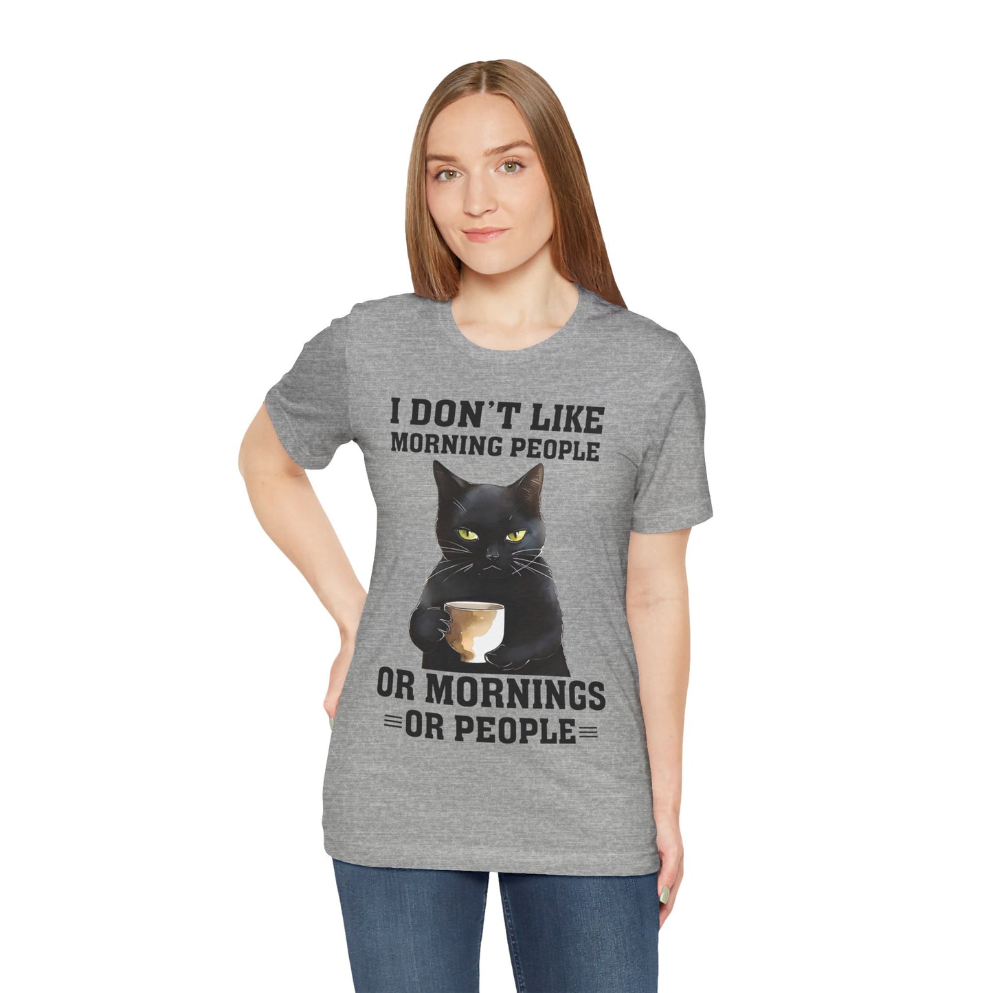 I Don't Like Morning People Or Mornings Or People Grumpy Cat Funny Unisex T-shirt