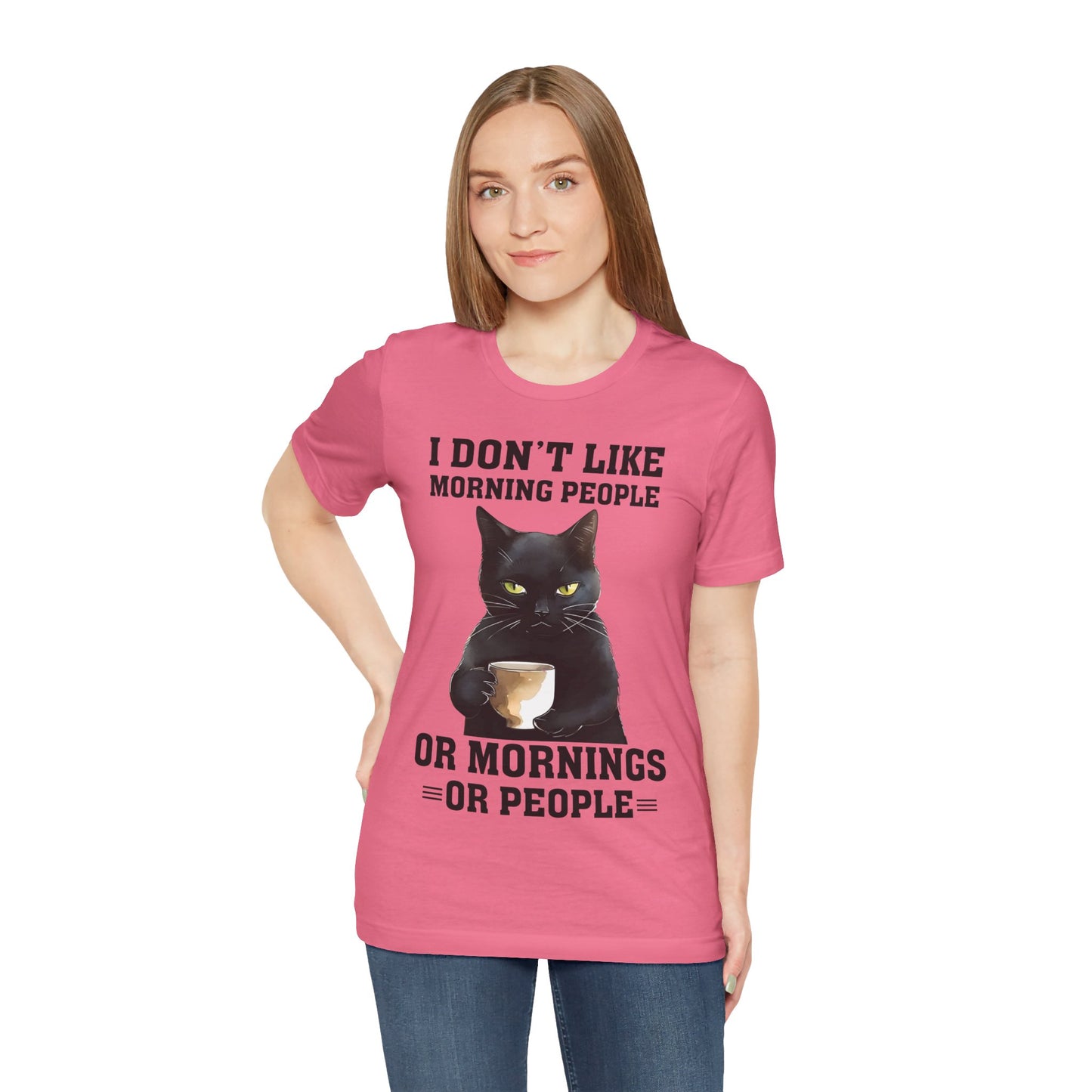 I Don't Like Morning People Or Mornings Or People Grumpy Cat Funny Unisex T-shirt