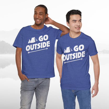Go Outside Outdoors Hiking Camping Funny Unisex T-Shirt