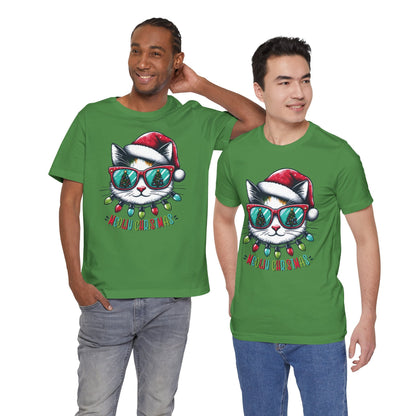 Meowy Christmas Funny Cool Cat Unisex T-Shirt