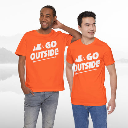Go Outside Outdoors Hiking Camping Funny Unisex T-Shirt