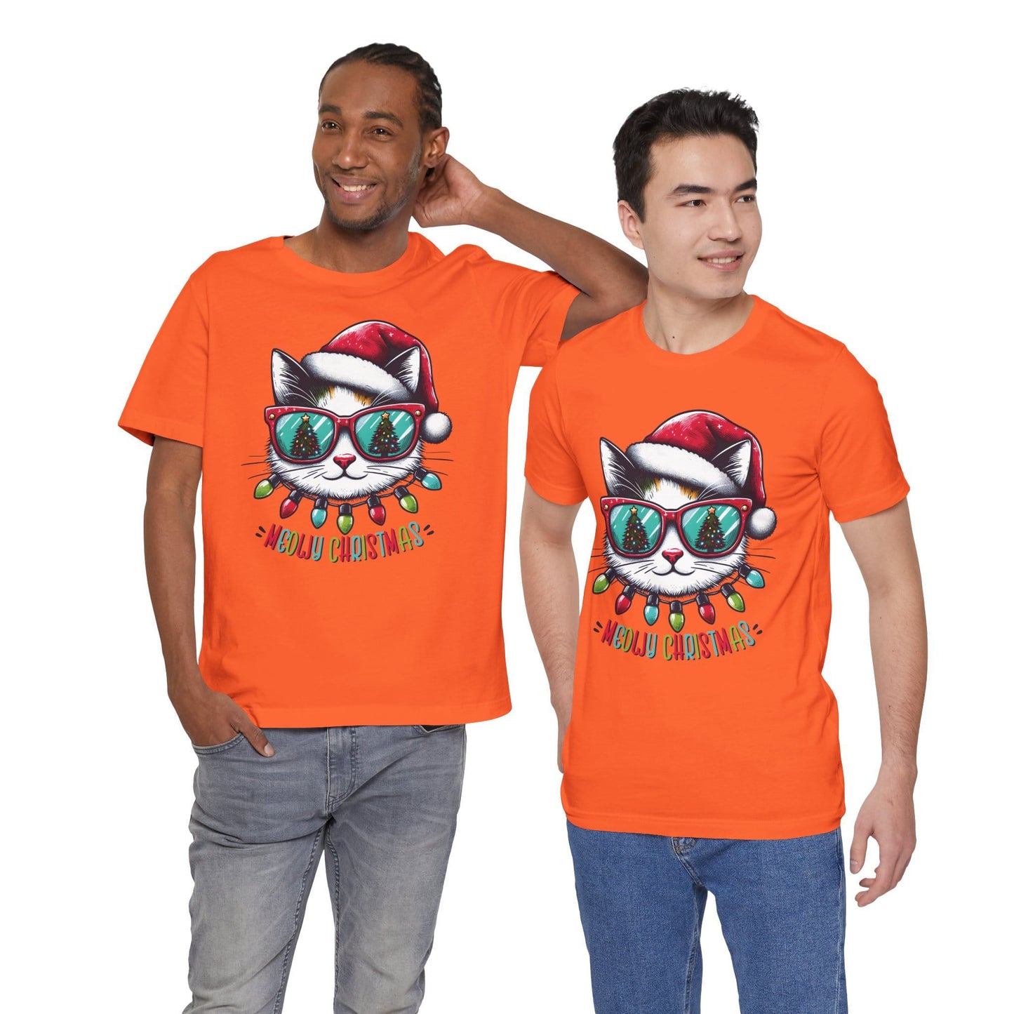 Meowy Christmas Funny Cool Cat Unisex T-Shirt