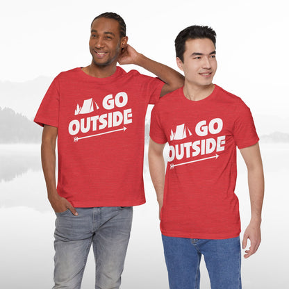 Go Outside Outdoors Hiking Camping Funny Unisex T-Shirt