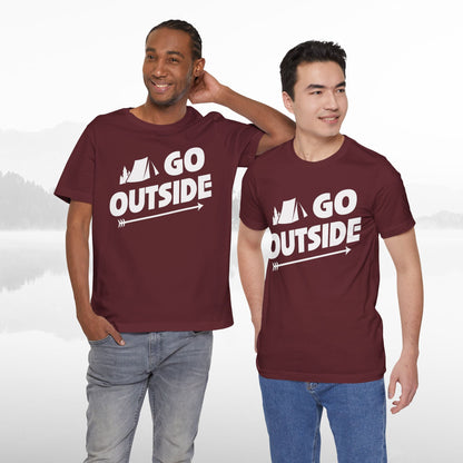 Go Outside Outdoors Hiking Camping Funny Unisex T-Shirt
