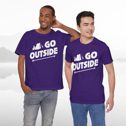 Go Outside Outdoors Hiking Camping Funny Unisex T-Shirt