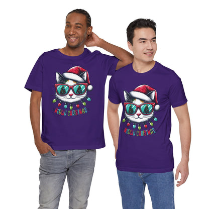 Meowy Christmas Funny Cool Cat Unisex T-Shirt