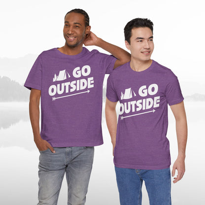 Go Outside Outdoors Hiking Camping Funny Unisex T-Shirt