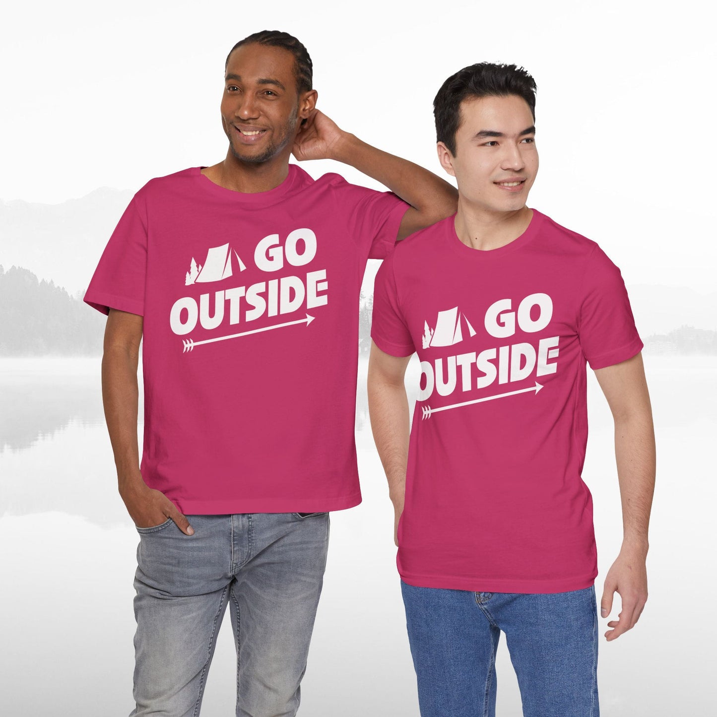Go Outside Outdoors Hiking Camping Funny Unisex T-Shirt