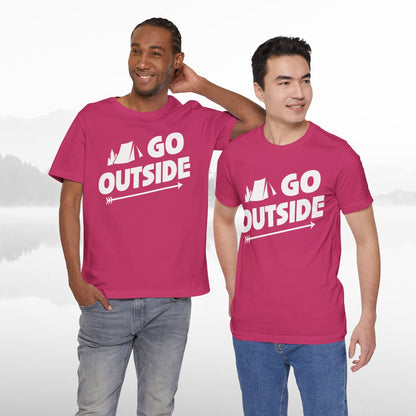 Go Outside Outdoors Hiking Camping Funny Unisex T-Shirt