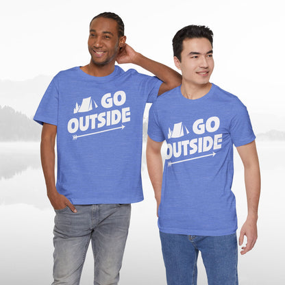 Go Outside Outdoors Hiking Camping Funny Unisex T-Shirt