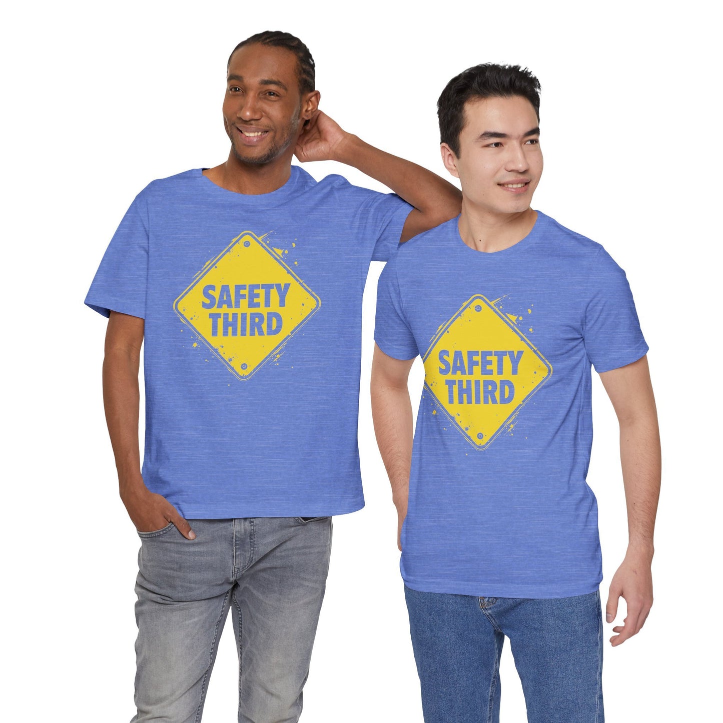 Safety Third Yellow Caution Sign Funny Sarcastic Unisex T-shirt