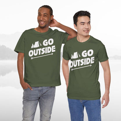 Go Outside Outdoors Hiking Camping Funny Unisex T-Shirt
