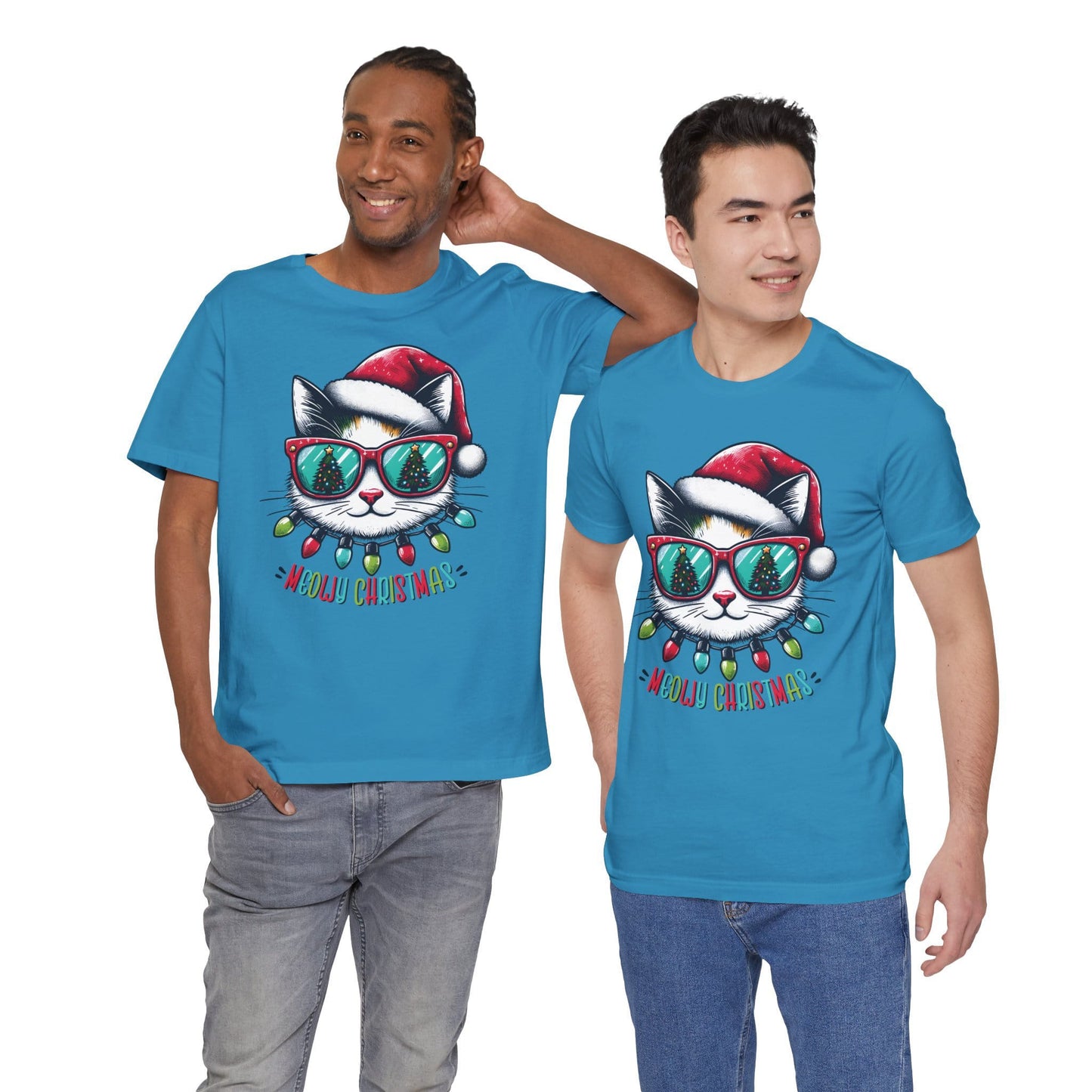 Meowy Christmas Funny Cool Cat Unisex T-Shirt