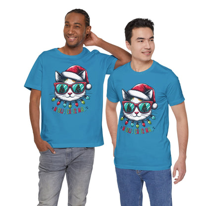 Meowy Christmas Funny Cool Cat Unisex T-Shirt