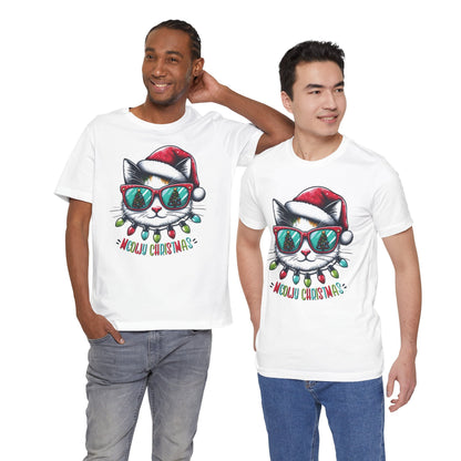 Meowy Christmas Funny Cool Cat Unisex T-Shirt