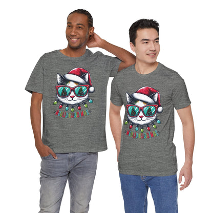 Meowy Christmas Funny Cool Cat Unisex T-Shirt