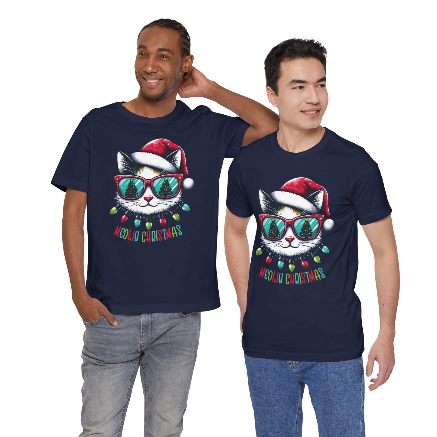 Meowy Christmas Funny Cool Cat Unisex T-Shirt