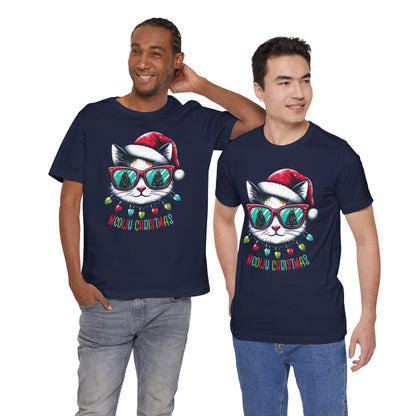 Meowy Christmas Funny Cool Cat Unisex T-Shirt