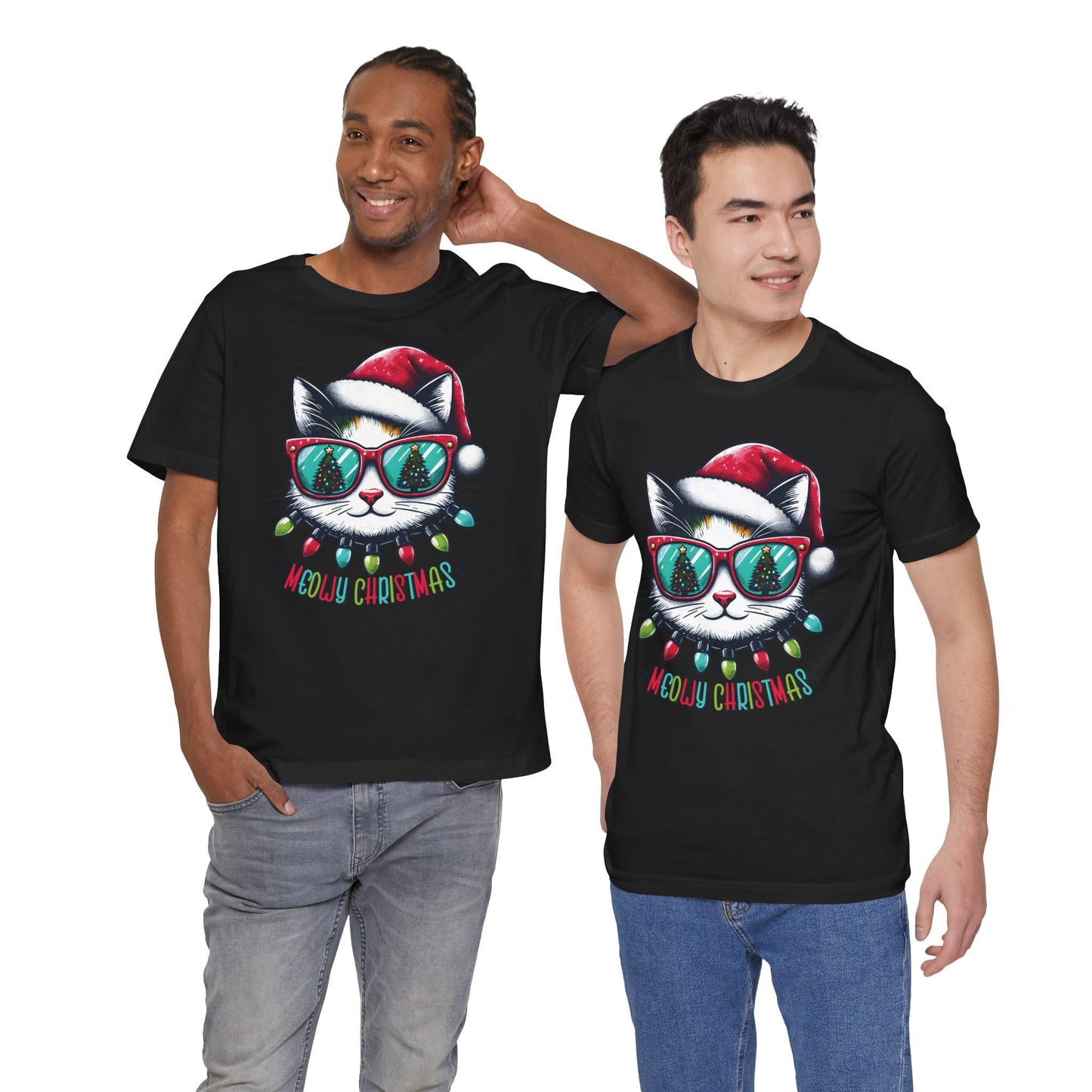 Meowy Christmas Funny Cool Cat Unisex T-Shirt