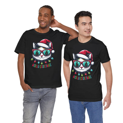Meowy Christmas Funny Cool Cat Unisex T-Shirt