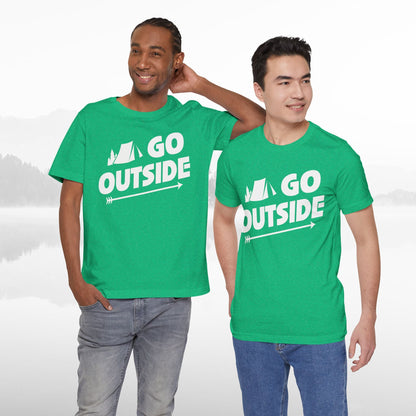 Go Outside Outdoors Hiking Camping Funny Unisex T-Shirt