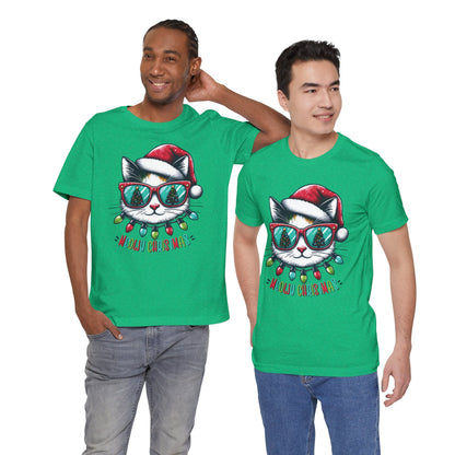 Meowy Christmas Funny Cool Cat Unisex T-Shirt