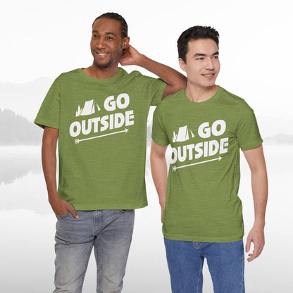 Go Outside Outdoors Hiking Camping Funny Unisex T-Shirt
