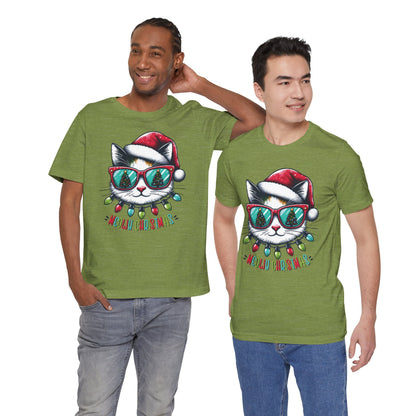 Meowy Christmas Funny Cool Cat Unisex T-Shirt