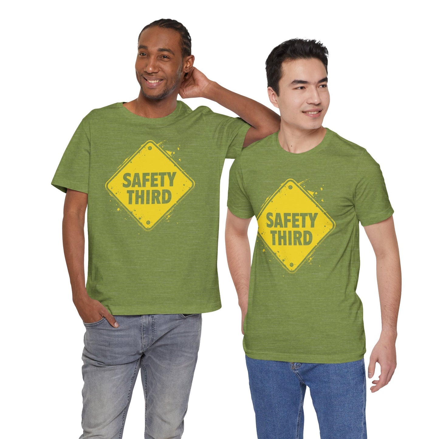 Safety Third Yellow Caution Sign Funny Sarcastic Unisex T-shirt
