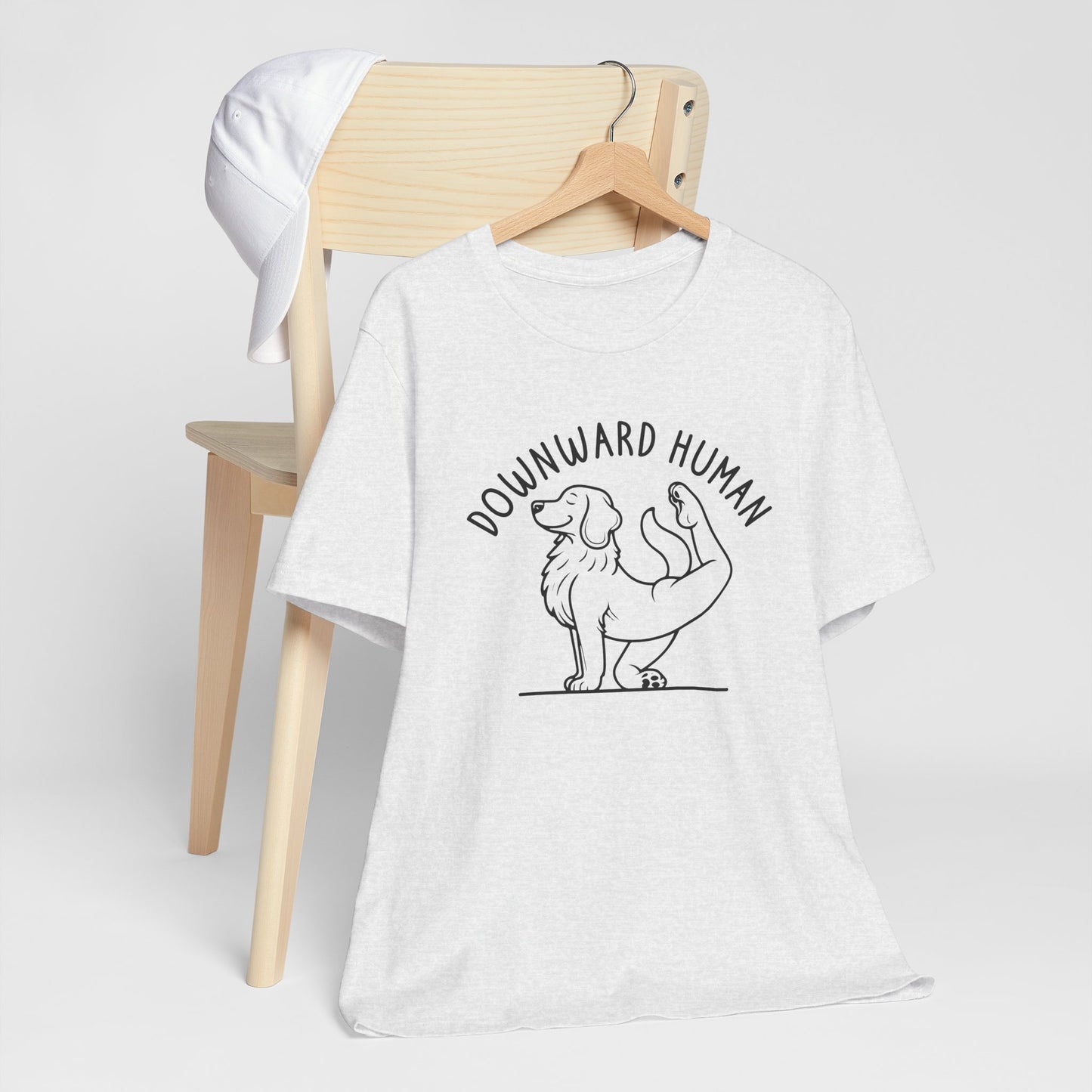 Funny Dog Yoga 'Downward Human' Unisex T-Shirt
