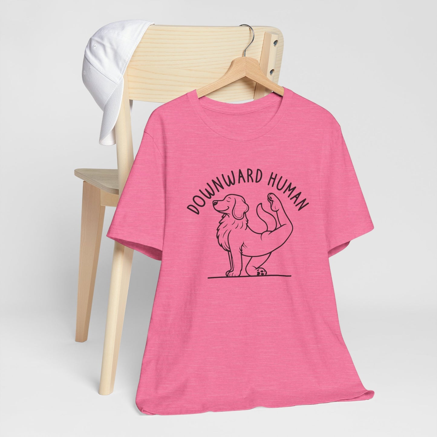 Funny Dog Yoga 'Downward Human' Unisex T-Shirt