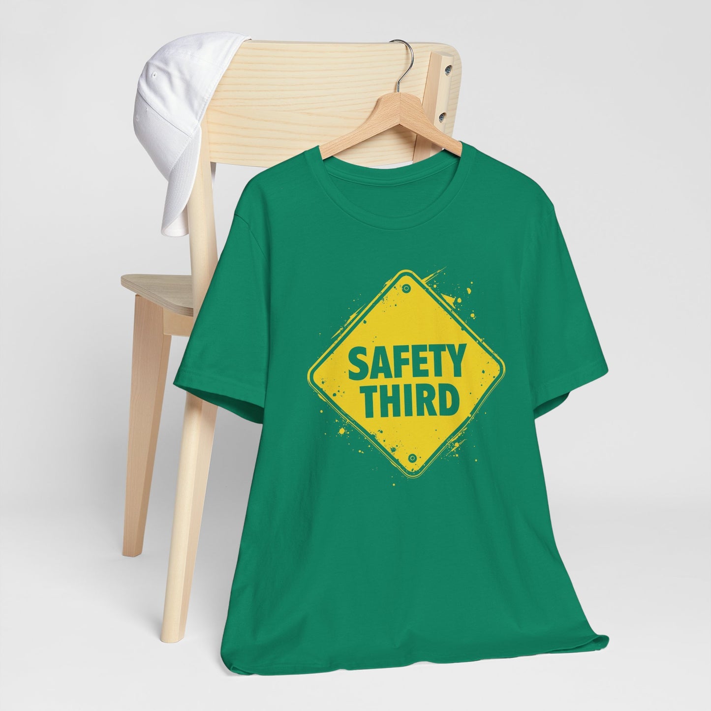 Safety Third Yellow Caution Sign Funny Sarcastic Unisex T-shirt