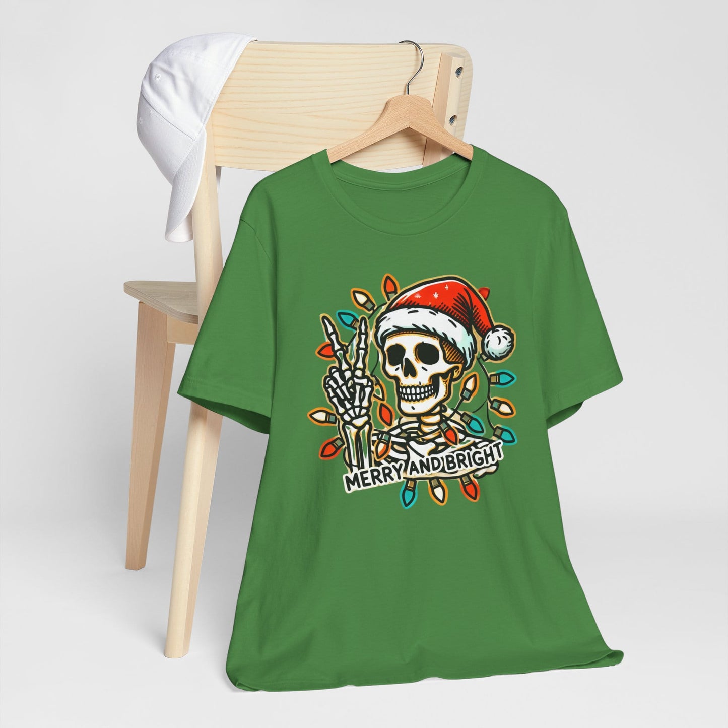 Merry And Bright Funny Skeleton Lights Christmas Unisex T-Shirt