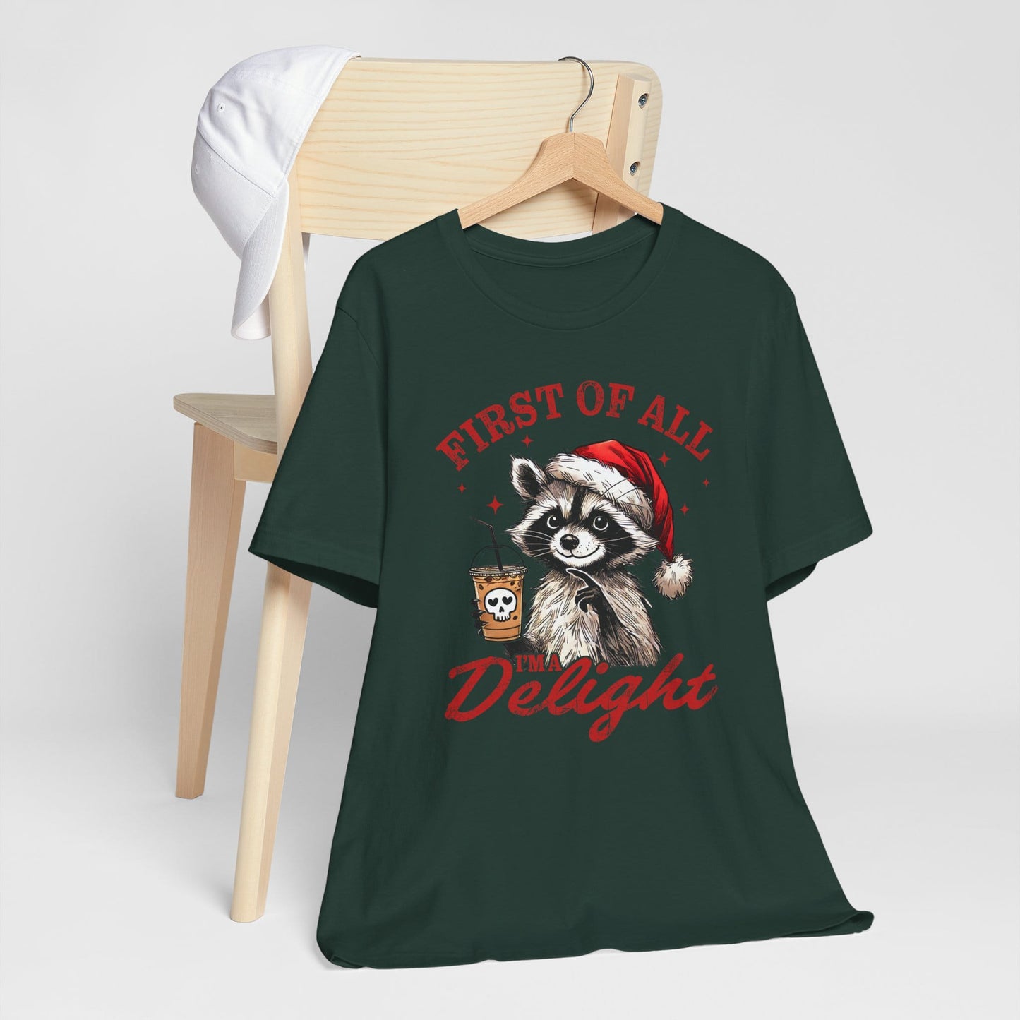 Raccoon I'm A Delight Funny Unisex Christmas T-Shirt
