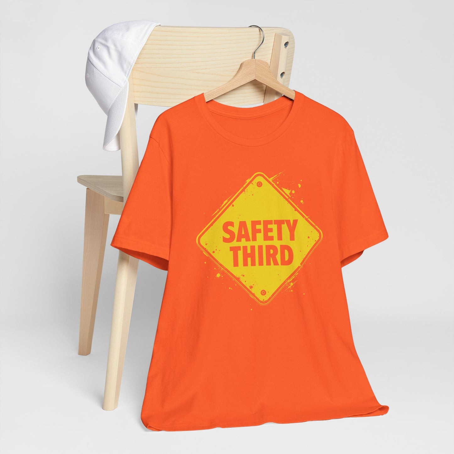 Safety Third Yellow Caution Sign Funny Sarcastic Unisex T-shirt