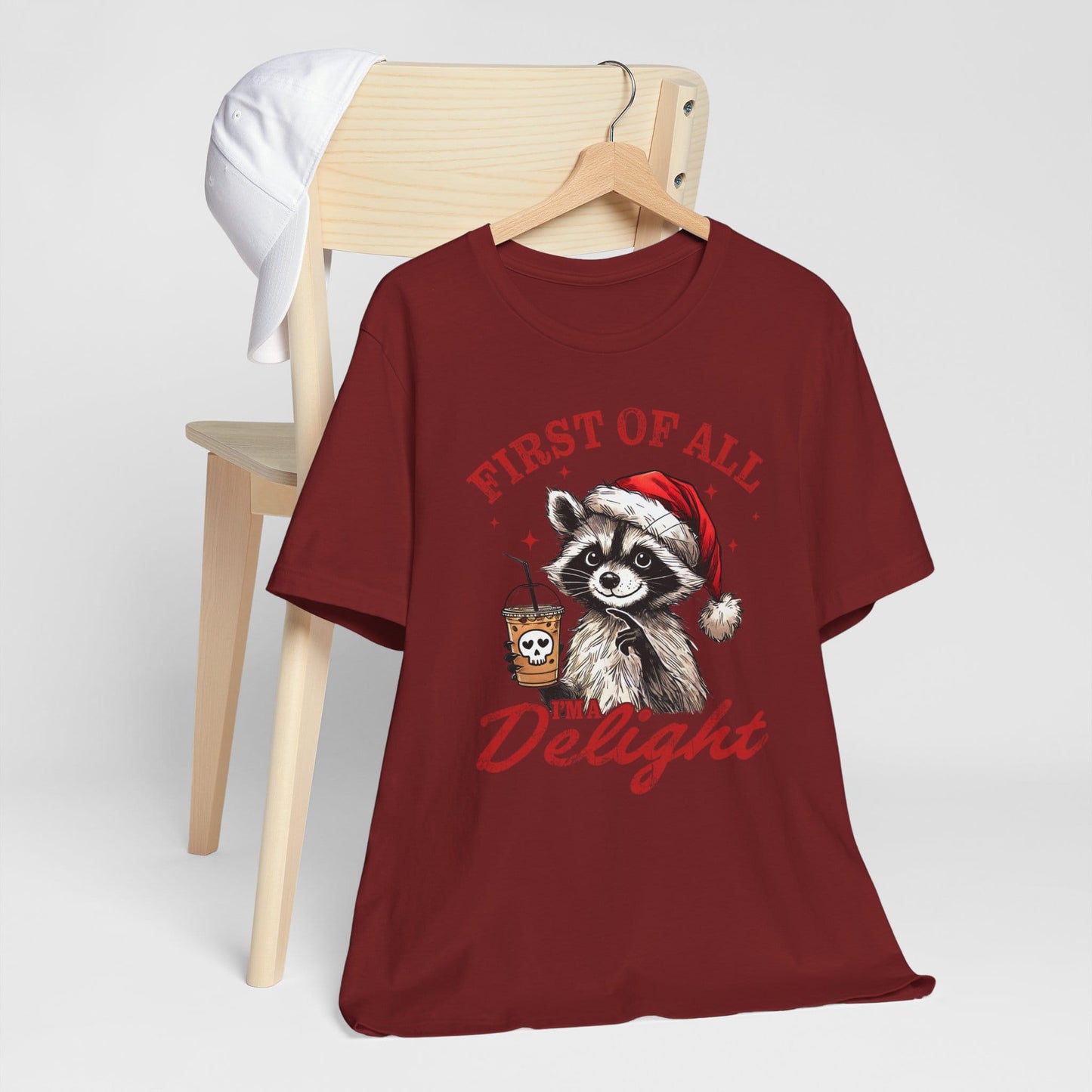Raccoon I'm A Delight Funny Unisex Christmas T-Shirt