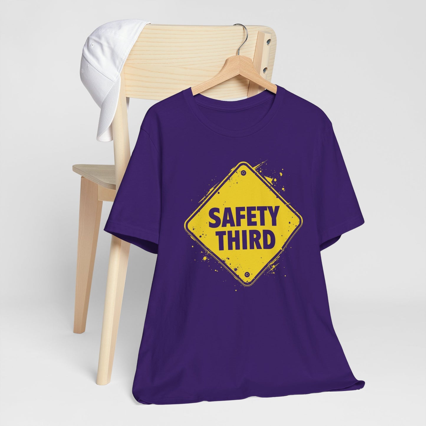 Safety Third Yellow Caution Sign Funny Sarcastic Unisex T-shirt