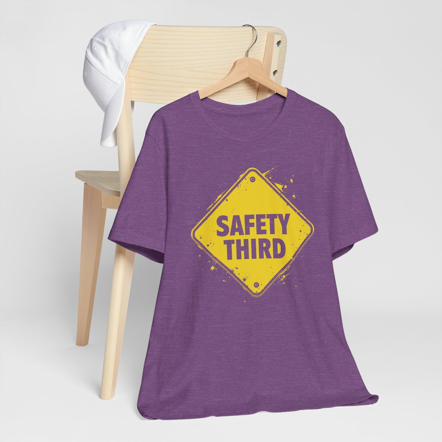 Safety Third Yellow Caution Sign Funny Sarcastic Unisex T-shirt