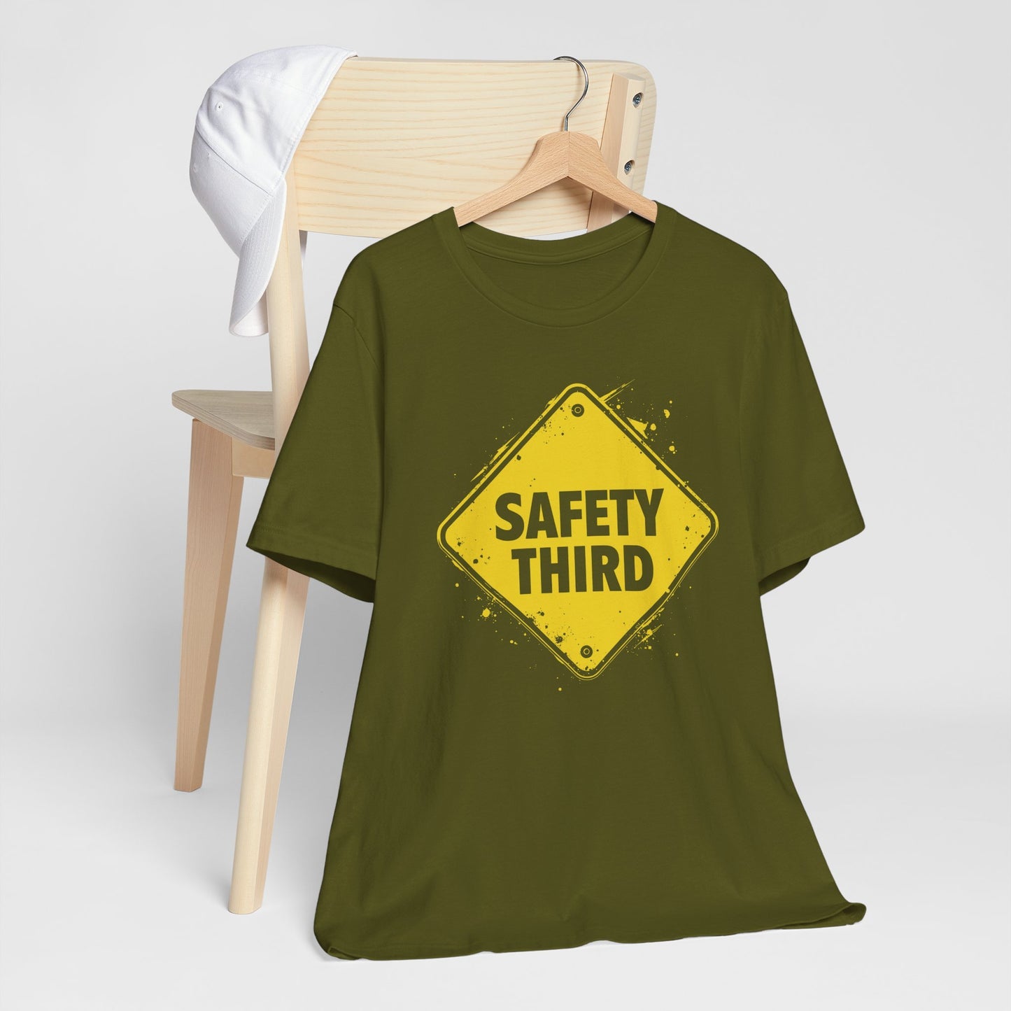 Safety Third Yellow Caution Sign Funny Sarcastic Unisex T-shirt