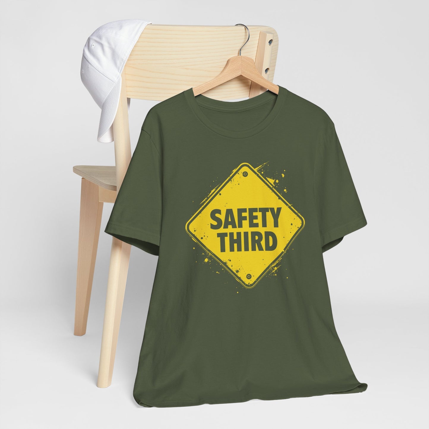 Safety Third Yellow Caution Sign Funny Sarcastic Unisex T-shirt