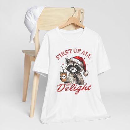 Raccoon I'm A Delight Funny Unisex Christmas T-Shirt