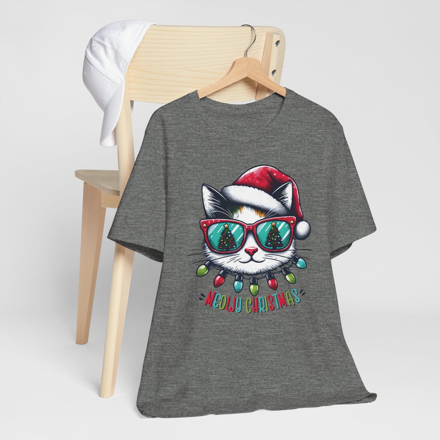 Meowy Christmas Funny Cool Cat Unisex T-Shirt