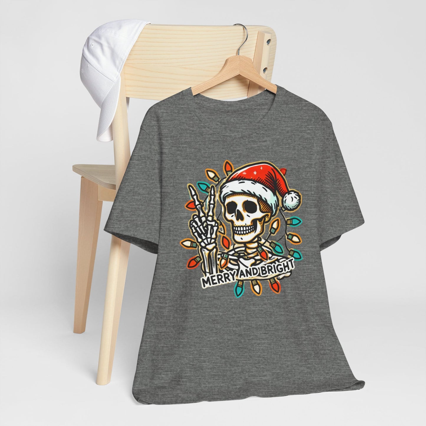 Merry And Bright Funny Skeleton Lights Christmas Unisex T-Shirt
