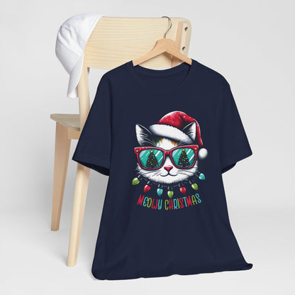 Meowy Christmas Funny Cool Cat Unisex T-Shirt